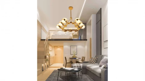 Потолочная люстра Lumina Deco Optimus  LDP 6038-9 GD