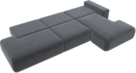 Диван угловой Лига-036 НПБ Модерн Лонг правый угол (Серый/Велюр) Лига Диванов арт.121429