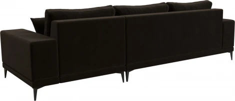 Диван угловой Льюес правый (Коричневый/Микровельвет) Лига Диванов арт.122405