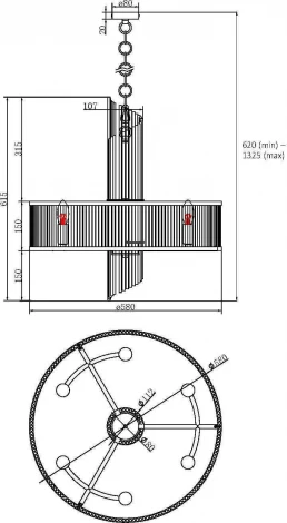 Подвесная люстра Maytoni Frame MOD174PL-06G (220V)