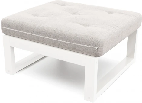 Пуф Arsko Амбер белая эмаль серая рогожка