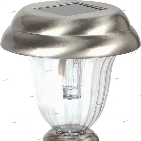 Светильник грунтовый уличный светодиодный на солнечных батареях Horoz Halley, 1 плафон, никель с прозрачным