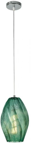 Подвесной светильник Lumion Tide 8290/1A хром/зеленый, металл/стекло E27 1*60W 220V (на проводе)