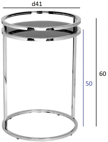 Стол журнальный черное стекло/хром d41*60см Garda Decor арт.47ED-07900