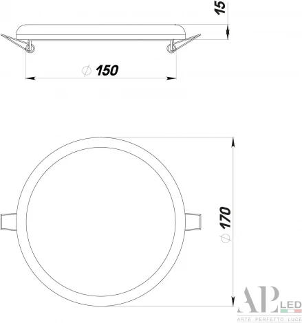 Точечный светильник встраиваемый APL LED Ingrid 3322.FAP222R/22W/4K (220V, круглые, IP40)