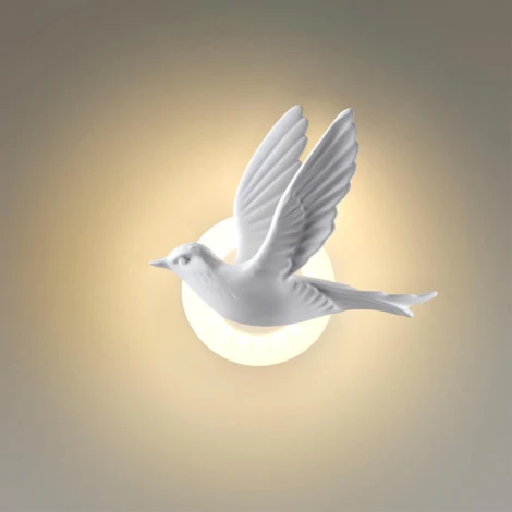 Настенный светильник Odeon Light Colombella 4341/3WL белый гипс IP20 LED 3W HIGHTECH (левый) (220V, птички)