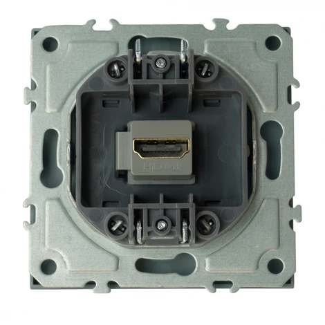 Розетка HDMI (платиново-серый, soft touch) Stekker Эмили 50170