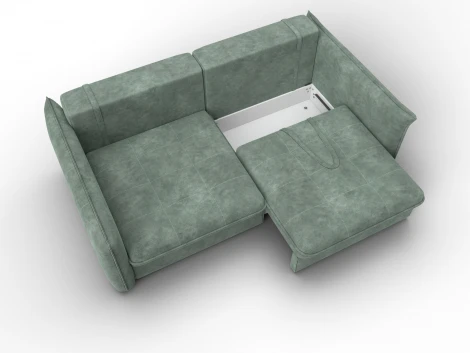 Диван прямой Лига-100 НПБ (ДСП,Фанера/Пластик/Велюр/Зеленый) Лига Диванов 133644
