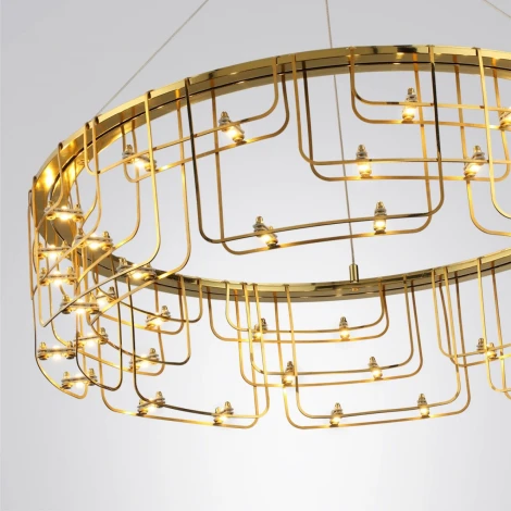 Подвесной светильник Odeon Light Zaha 7060/44L нерж/сталь золото IP20 LED 44W 3960Лм 3000K 220V (на тросе)