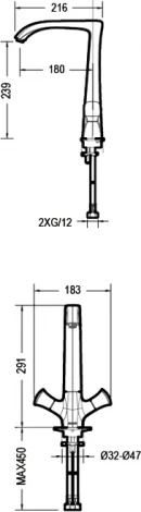 Смеситель Bravat Whirlpool F778112C для кухонной мойки