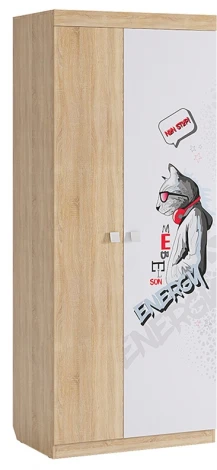 Энерджи Шкаф 2-створчатый, цвет дуб сонома/белый Mebelson (арт.MDE-01.1623)