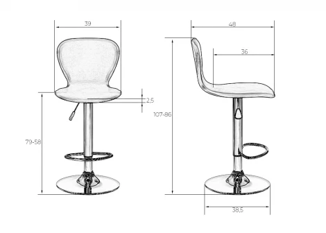 Стул барный DOBRIN ELISA (серый)