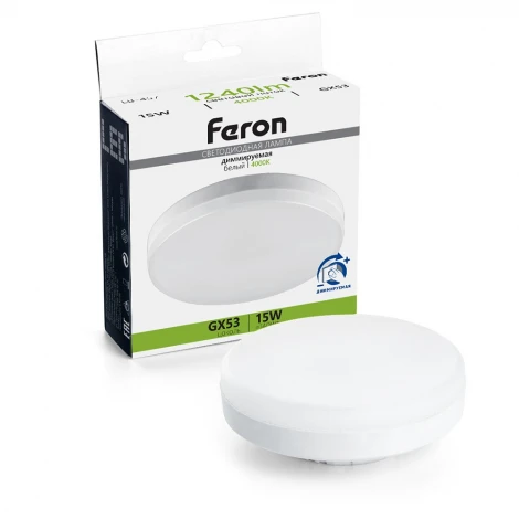 Лампа светодиодная GX53 таблетка диммируемая 15W 230V GX53 4000К Feron LB-457 51068