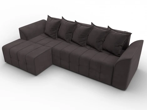 Диван угловой Лига-113 угол левый (ДСП,Велюр/Коричневый) Лига Диванов 136725L