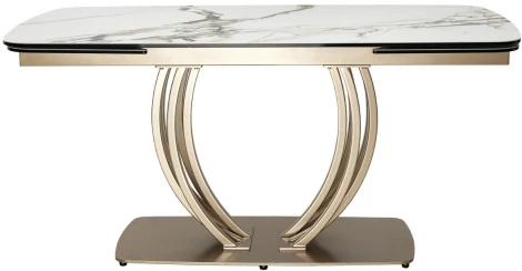 Стол MATERA 160 KL-188 Контрастный мрамор матовый, итальянская керамика/ каркас цвета шампань М-City
