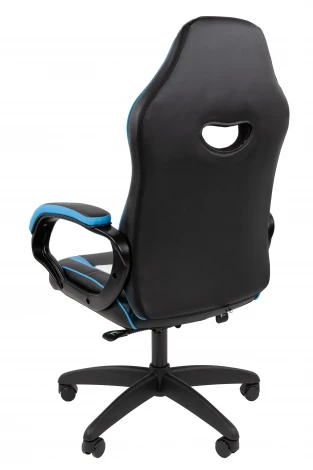 Кресло Chairman game 16 Россия экокожа черный/голубой/белый 7213484