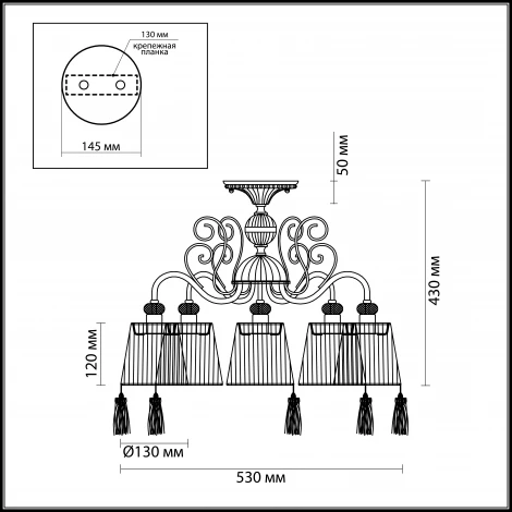 Потолочная люстра Odeon Light Sarita 3214/5C