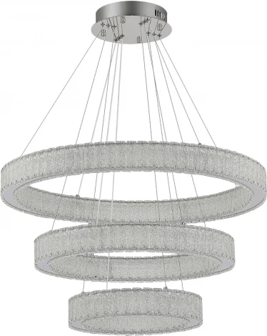 Подвесной светильник ярусный ST Luce Latozzo SL6008.103.03 Хром/Хром LED 3*95W 3000K (220V, на тросе)