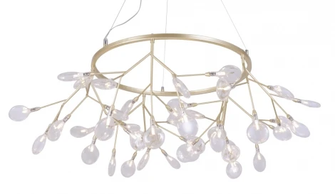 Подвесная люстра Crystal Lux Evita SP45 D GOLD/TRANSPARENT (220V, на тросе, лепестки)