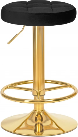 Табурет барный DOBRIN BRUNO GOLD (черный велюр (MJ9-101)) 5008_GoldBase-LM GOLD, цвет сиденья черный (MJ9-101), основания золото