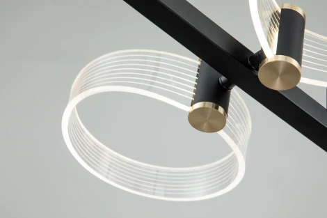 Люстра потолочная светодиодная на штанге Cloud 10242/6 LED*56W Black