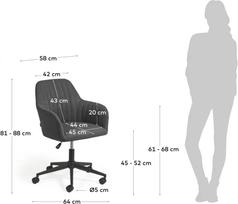 Обеденный стул La Forma (ex Julia Grup) Madina (Серый/ Металл,Пластик,Полипропилен,Пена,Сталь)