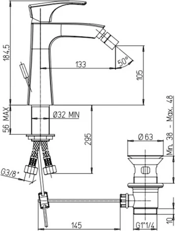 Смеситель Paini Lady 89PW306 для биде