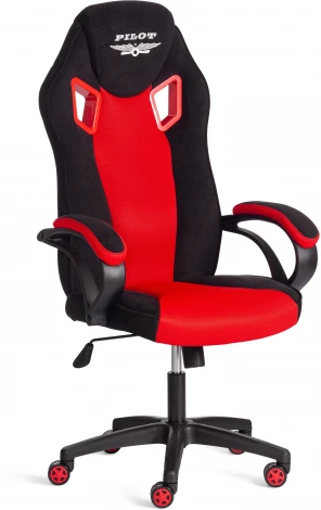 Кресло PILOT (24) Tetchair (Флок,Ткань/Черный,Черный,Красный) арт. 24354