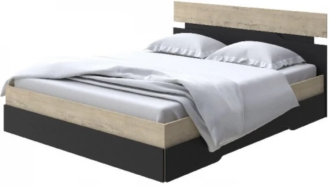 Без бренда Кровать Milton (ЛДСП Бунратти/Черный) 160x200