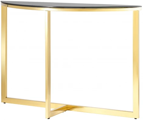 Консоль Stool Group полукруглая АЛЬБА 115*30 золото стекло черное УТ000004643