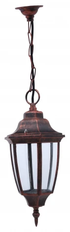 Подвес уличный Horoz Leylak, 1 плафон, медь с черным и прозрачным