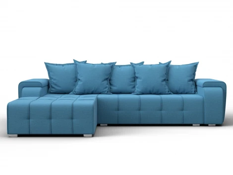 Диван угловой Лига-121 левый угол (ДСП,Брус,Рогожка/Голубой) Лига Диванов 137343L