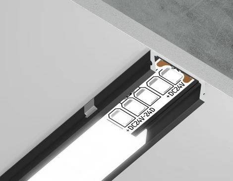 Алюминиевый профиль накладной для светодиодной ленты до 11мм Ambrella Illumination GP1700BK