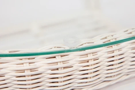 Комплект для отдыха "ANDREA" (диван + 2 кресла журн. столик со стеклом подушки) TCH White (белый), Ткань рубчик, цвет кремовый Tetchair Andrea 10165