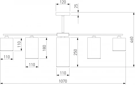 Ппотолочная люстра на штанге Eurosvet Pastel 60152 хром