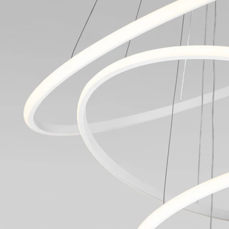 Подвесной светодиодный светильник ярусный Collars 90264/3 белый Eurosvet (регулировка яркости, 220V, пульт управления, на тросе)