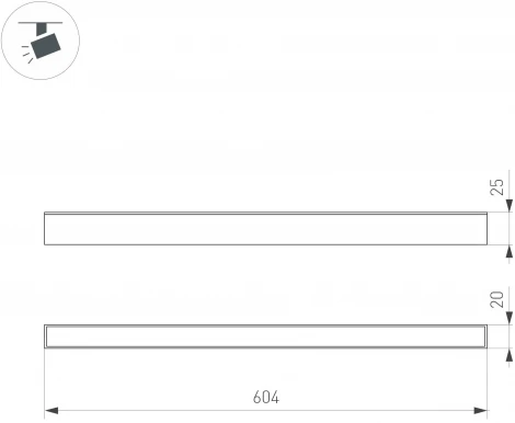 Трековый светильник магнитный MAG-FLAT-25-L600-18W Warm3000 (WH, 100 deg, 24V) (Arlight, IP20 Металл) 050058 (LED)