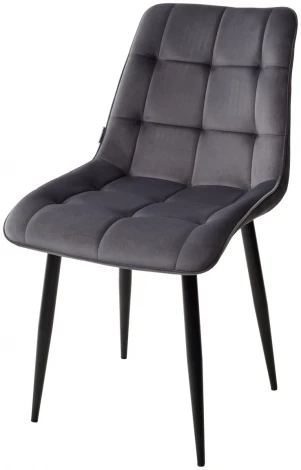 Обеденный стул M-City CHIC BLUVEL-14 серый / черный каркас