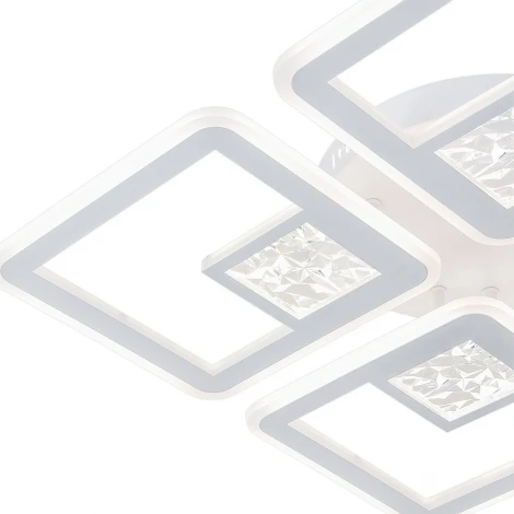 Потолочная люстра светодиодная с таймером Escada Hydria 10277/4LED 120Вт, с ПДУ, металл/акрил/стекло, белый/прозрачный (220V)