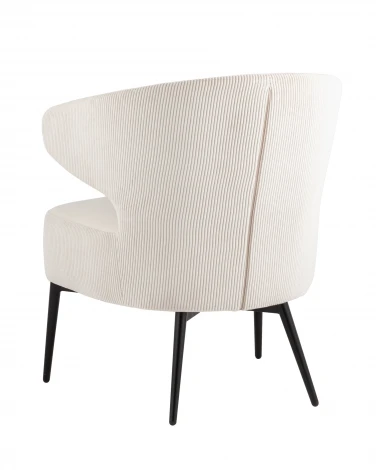 Кресло Stool Group лаунж Royal Stripes велюр молочный УТ000036774