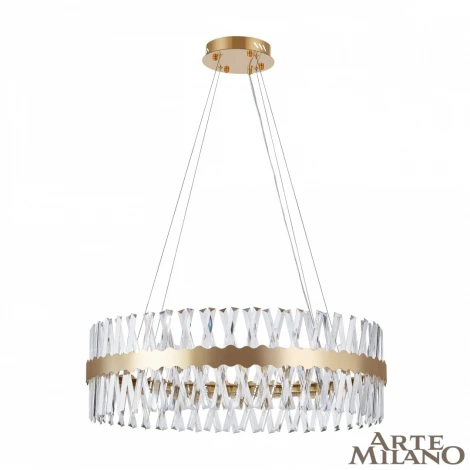 Подвесная люстра Arte Milano Venezia 311096/D800 BS (регулировка яркости, LED, 220V, хрусталь, пульт управления, на тросе, круглые)