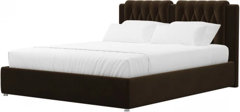 Кровать интерьерная Камилла 200 (Коричневый/Велюр) Лига Диванов арт.120654