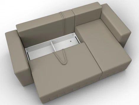 Диван угловой Лига-076 угол универсальный (ДСП/Пластик/Экокожа/Бежевый) Лига Диванов 129851