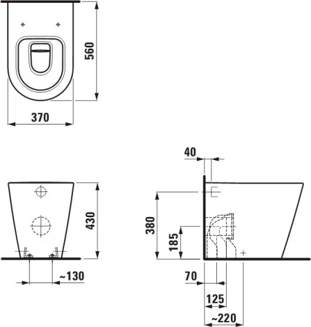 Унитаз приставной Laufen Kartell 8.2333.1.000.000.1