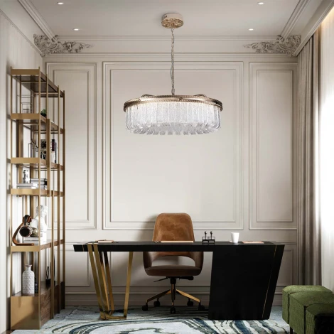 Подвесная люстра светодиодная с пультом Modelux ML.9542.800 GD