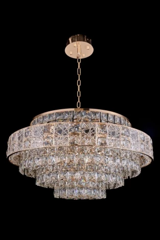 Подвесная люстра Fluorite Majeste FL1060-21P (220V, хрусталь, на цепи)