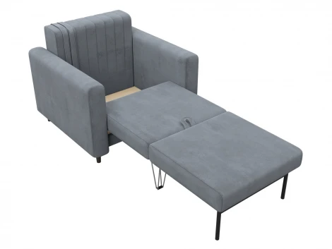 Кресло Лига-070 (ЛДСП,Брус,Фанера/Дерево/Велюр/Серый) Лига Диванов 132554