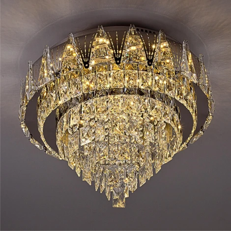 Потолочная люстра светодиодная хрустальная с пультом и управлением смарфоном с регулировкой цветовой температуры и яркости LED4U LED4U L9437-500 CR с УД