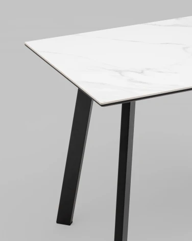 Стол Райли нераскладной 100*70*75 см столешница МДФ керамика Snow white матовый Stool Group УТ000042286
