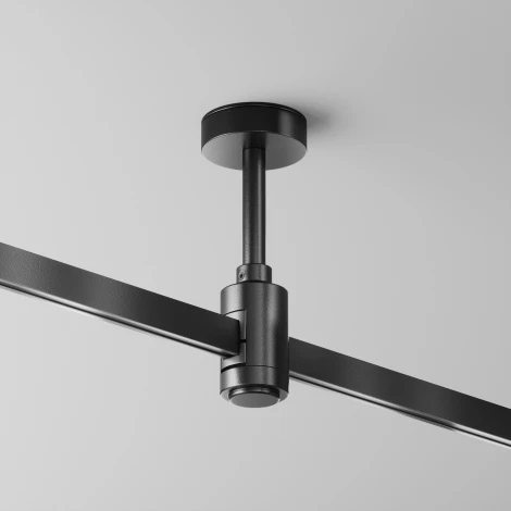 Крепление потолочное Short 78мм с вводом питания Flarity черный Maytoni Accessories for tracks Flarity TRA156C-B1-B (24V)